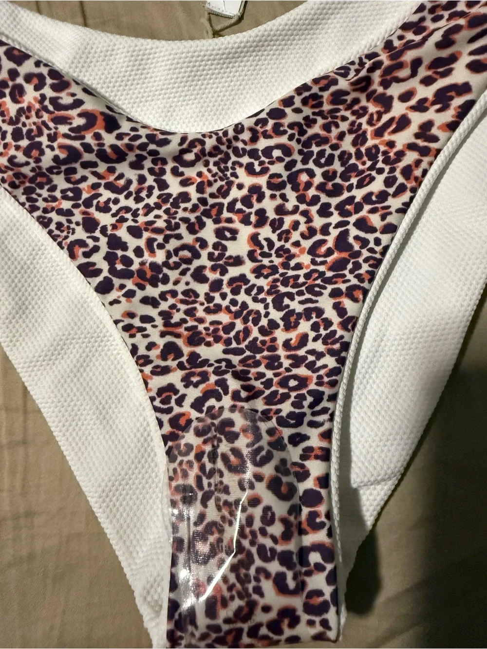 Maaji Reversible White & Leopard Print Bikini Bottom